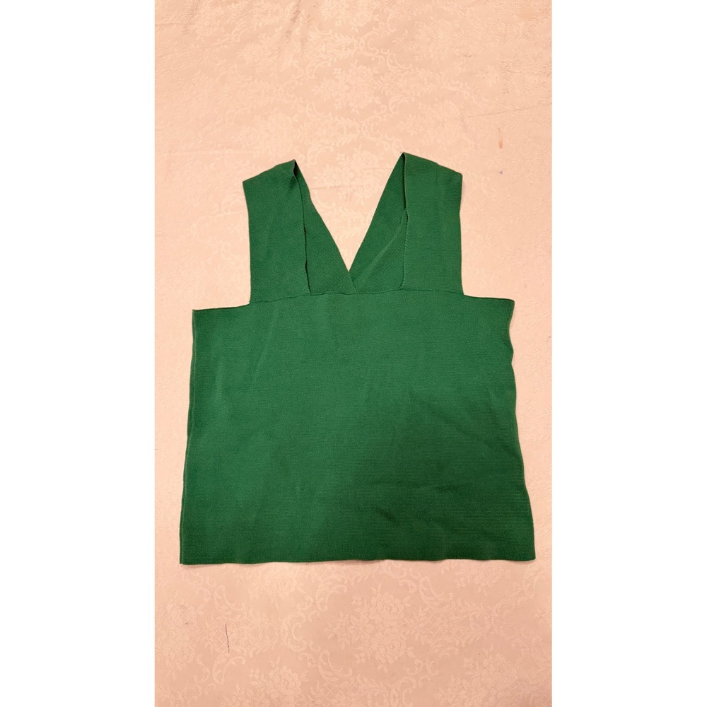 House of Harlow 1960 Green Knit V-Neck Sleeveless Tank Top Small